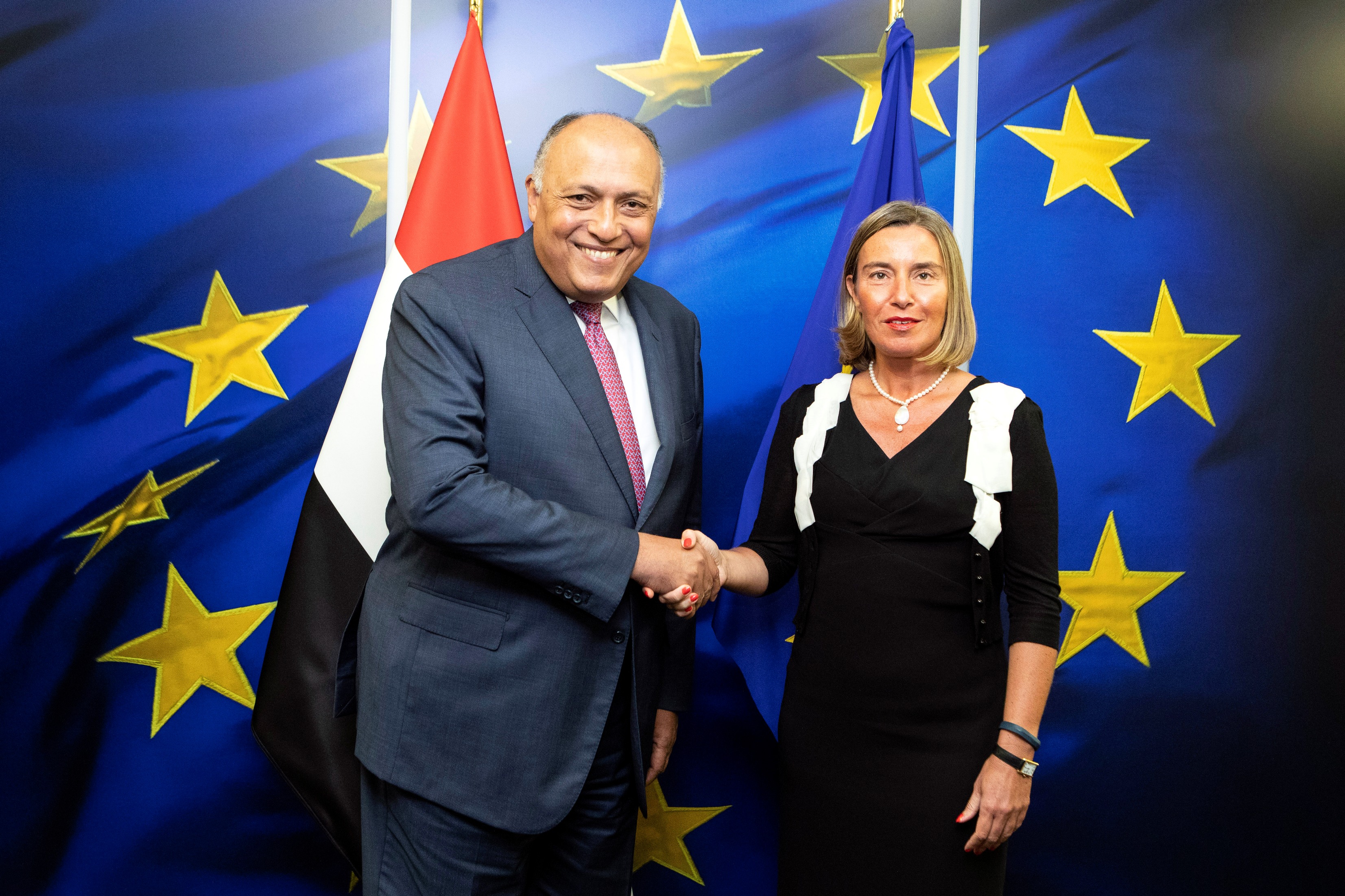 EU High Representative Federica Mogherini meets with Egyptian Foreign Minister Sameh Shoukry