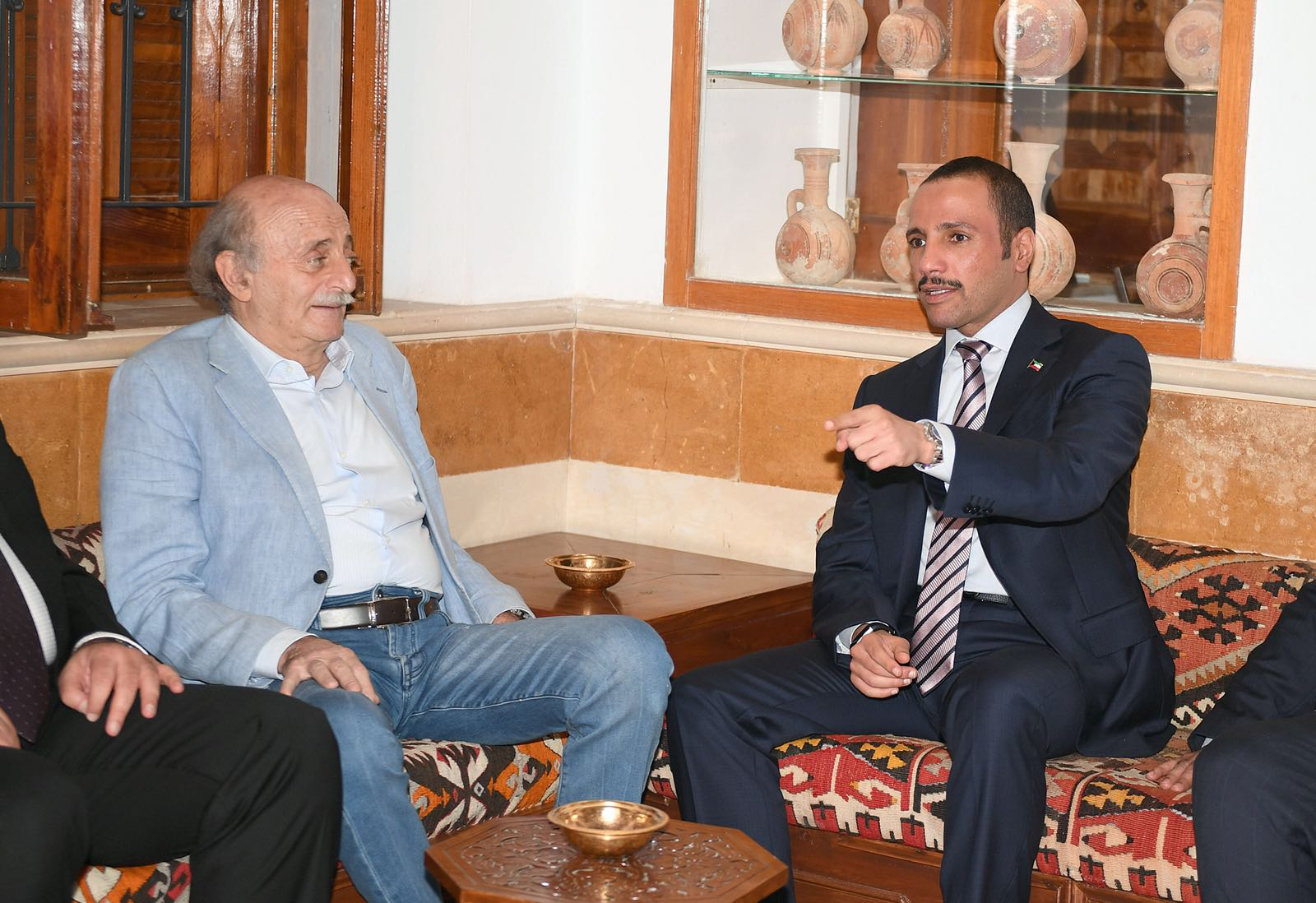 National Assembly Speaker Marzouq Ali Al-Ghanim with Head of the Lebanese Progressive Socialist Party Walid Jumblatt