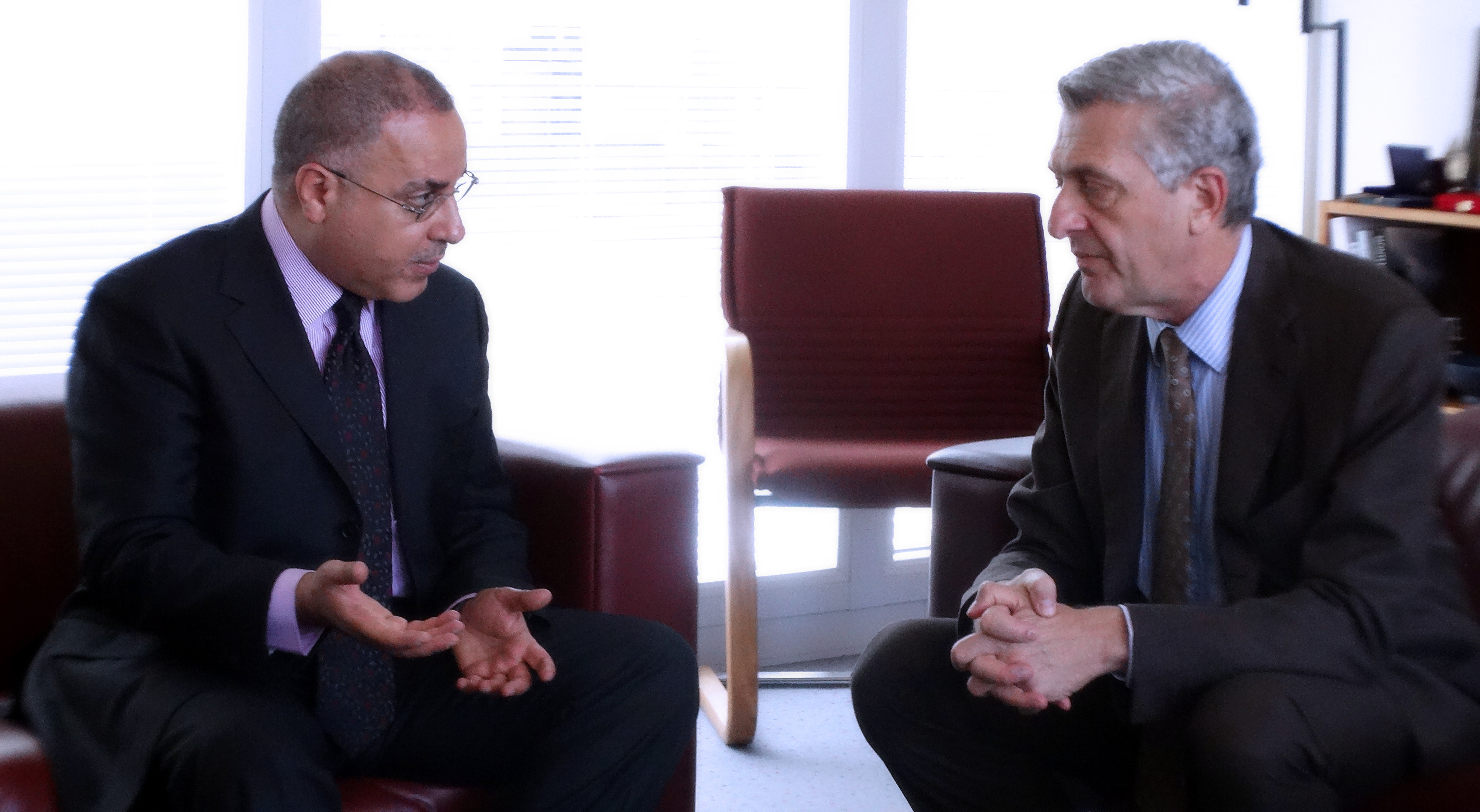 The UN High Commissioner for Refugees Filippo Grandi meets with Ambassador Jamal Al-Ghunaim