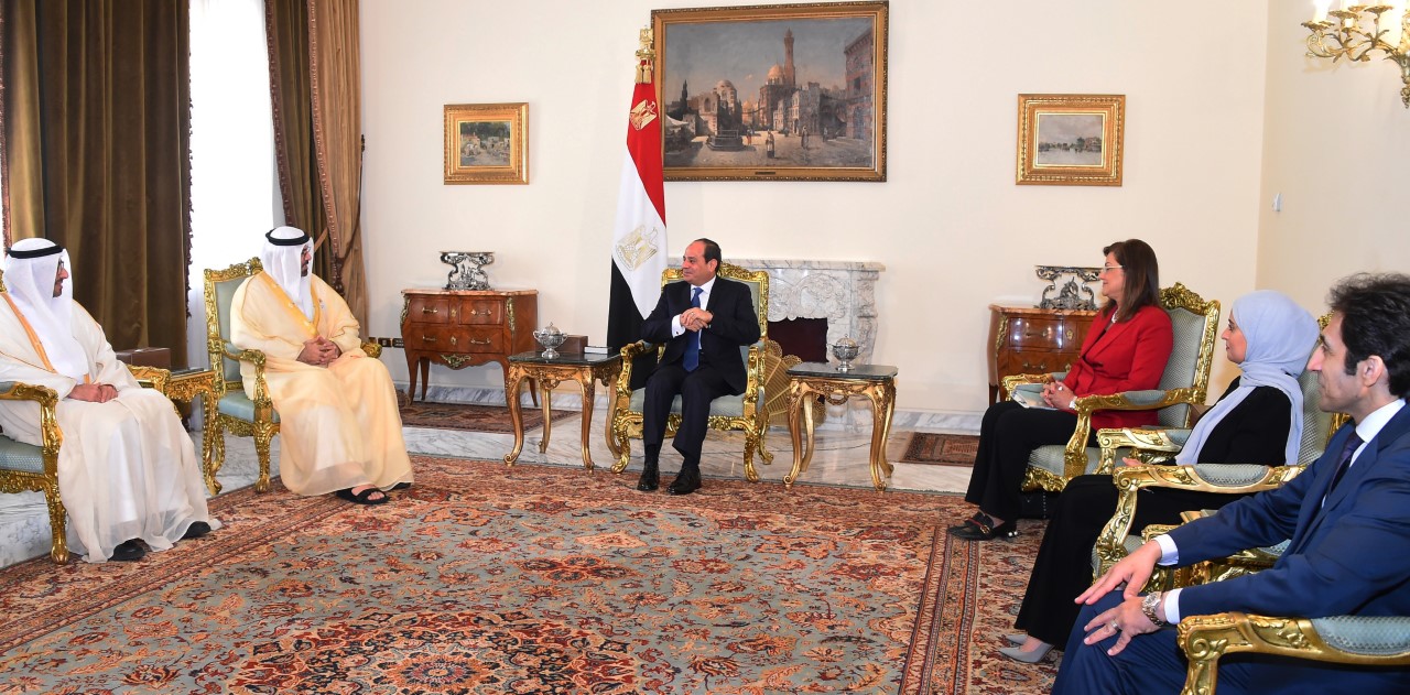 الرئيس المصري عبدالفتاح السيسي خلال لقائه وفدا وزاريا من دولة الامارات العربية المتحدة