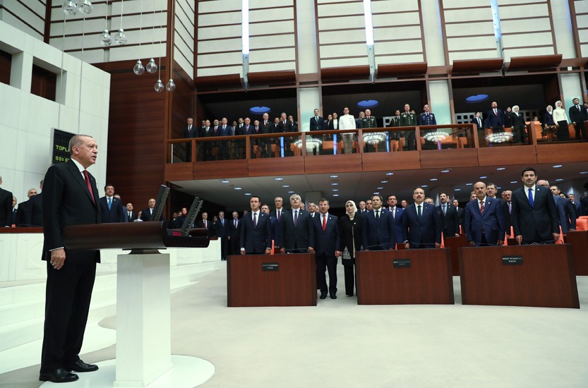 President Erdogan's during ceremony of swearing-in