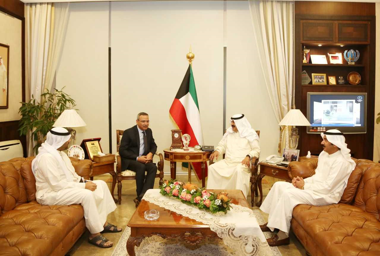 Kuwait's Dpeuty Foreign Minister Khaled Al-Jarallah meets Director of the UN (WFP) office in the UAE and WFP Representative in the GCC Abdul-Majeed Yahya