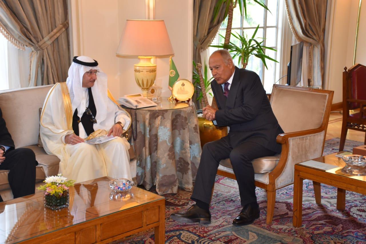 Arab League Secretary General Ahmad Abul Gheit meets with OIC Secretary General Yusuf Al-Othaimeen