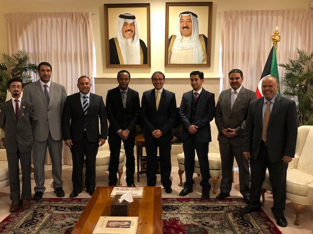 Kuwaiti Ambassador to Australia Najeeb Al-Bader forwarded the  donate to Charge d'Affaires of the High Commission of the Republic of Vanuatu Evaristo Chalet during their meeting