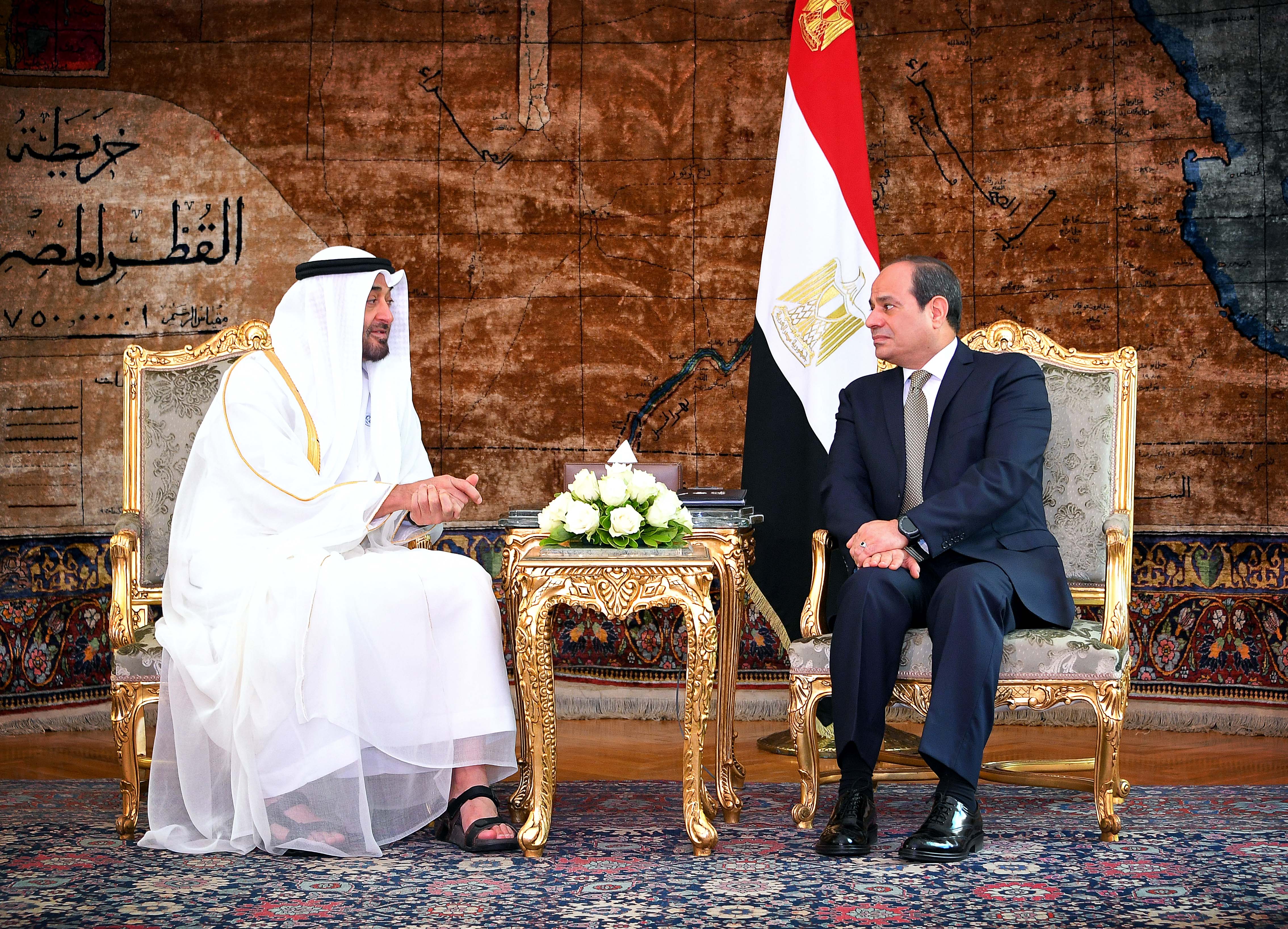 Egyptian President Abdel-Fattah Al-Sisi meets Abu Dhabi Crown Prince and Deputy Supreme Commander of the UAE Armed Forces Sheikh Mohammad bin Zayed