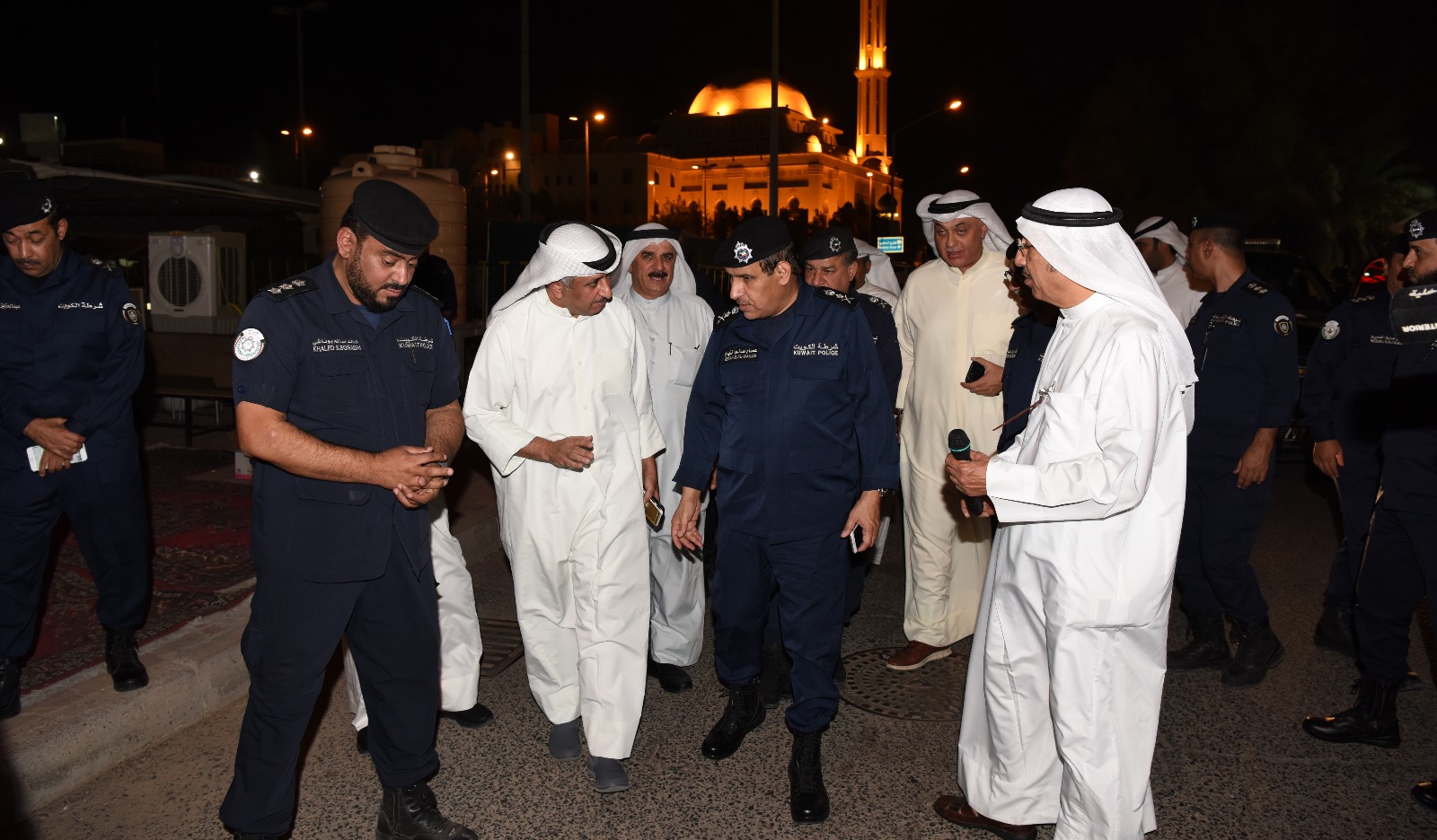Undersecretary Lieutenant General Essam Al-Naham accompanied by Assistant Undersecretary for Operations Major-General Jamal Al-Sayegh during their inspection tour to several Husseiniyas and condolence places
