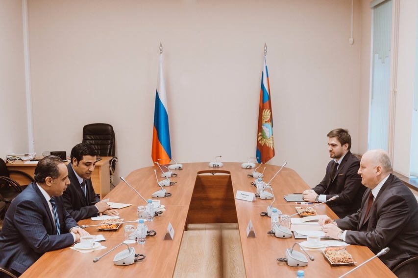 Kuwait Ambassador to the Russian Federation Abdulaziz Al-Adwani with Russian Minister of North Caucasus Affairs Sergei Chebotarev