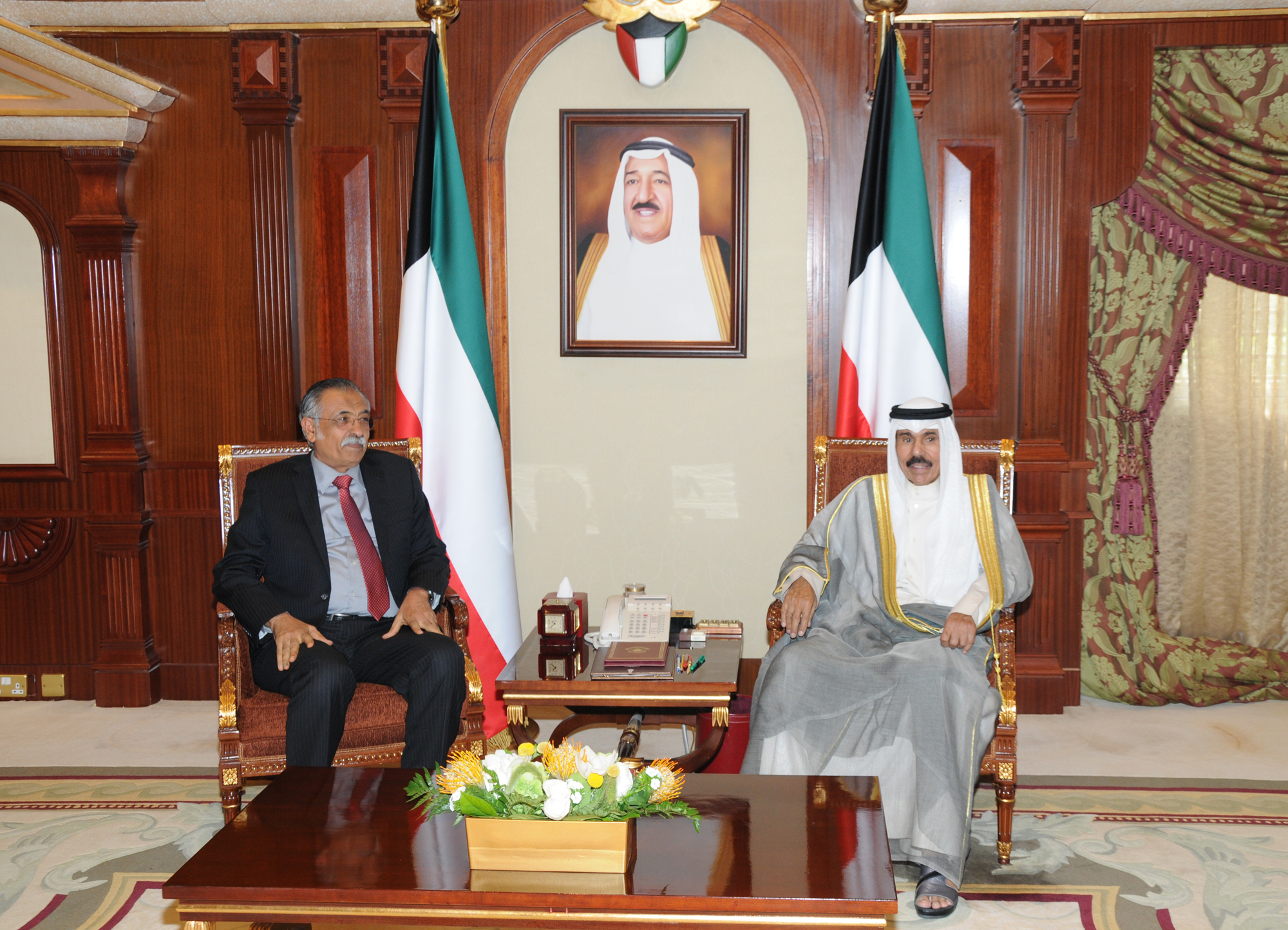 His Highness the Crown Prince Sheikh Nawaf Al-Ahmad Al-Jaber Al-Sabah received the visiting Deputy Speaker of the Yemeni Parliament Mohammad Ali Al-Shedadi