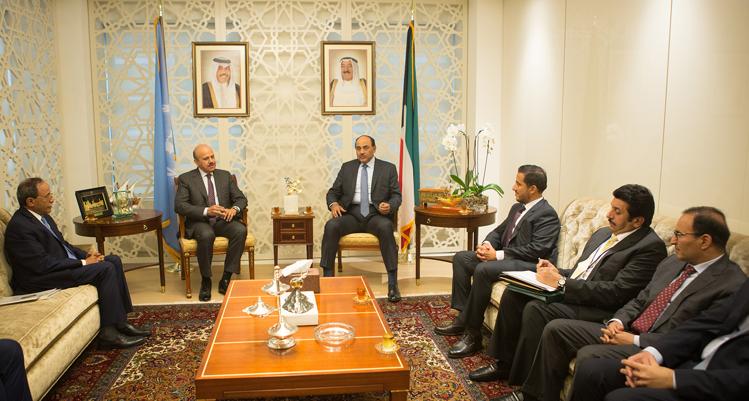 Kuwait's Deputy Premier and Foreign Minister Sheikh Sabah Khaled Al-Hamad Al-Sabah with GCC Secretary General Abdullatif Al-Zayani