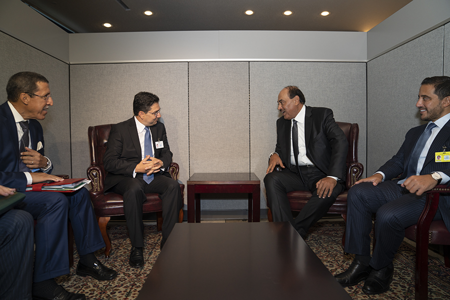 Deputy Premier and Foreign Minister Sheikh Sabah Khaled Al-Hamad Al-Sabah meets with Moroccan Foreign Minister Nasser Bourita