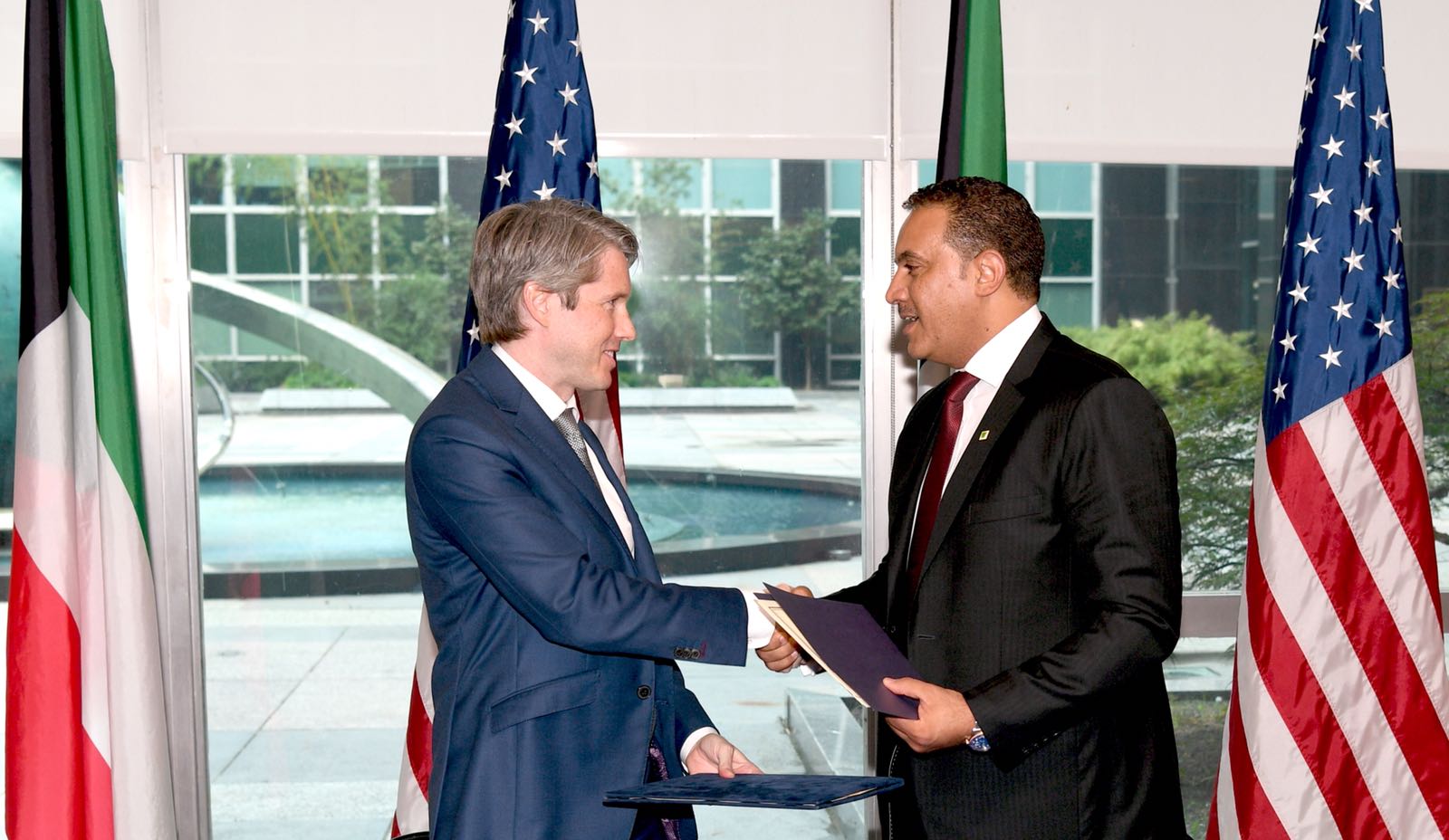 جانب من مراسم توقيع خطاب النوايا بين الكويت وامريكا بهدف تعزيز التعاون في الامن السيبراني
