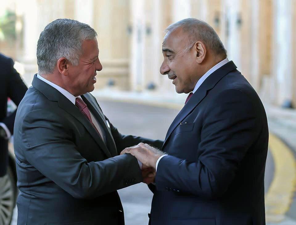 Iraqi Prime Minister Adel Abdulmahdi meets Jordanian King Abdullah II