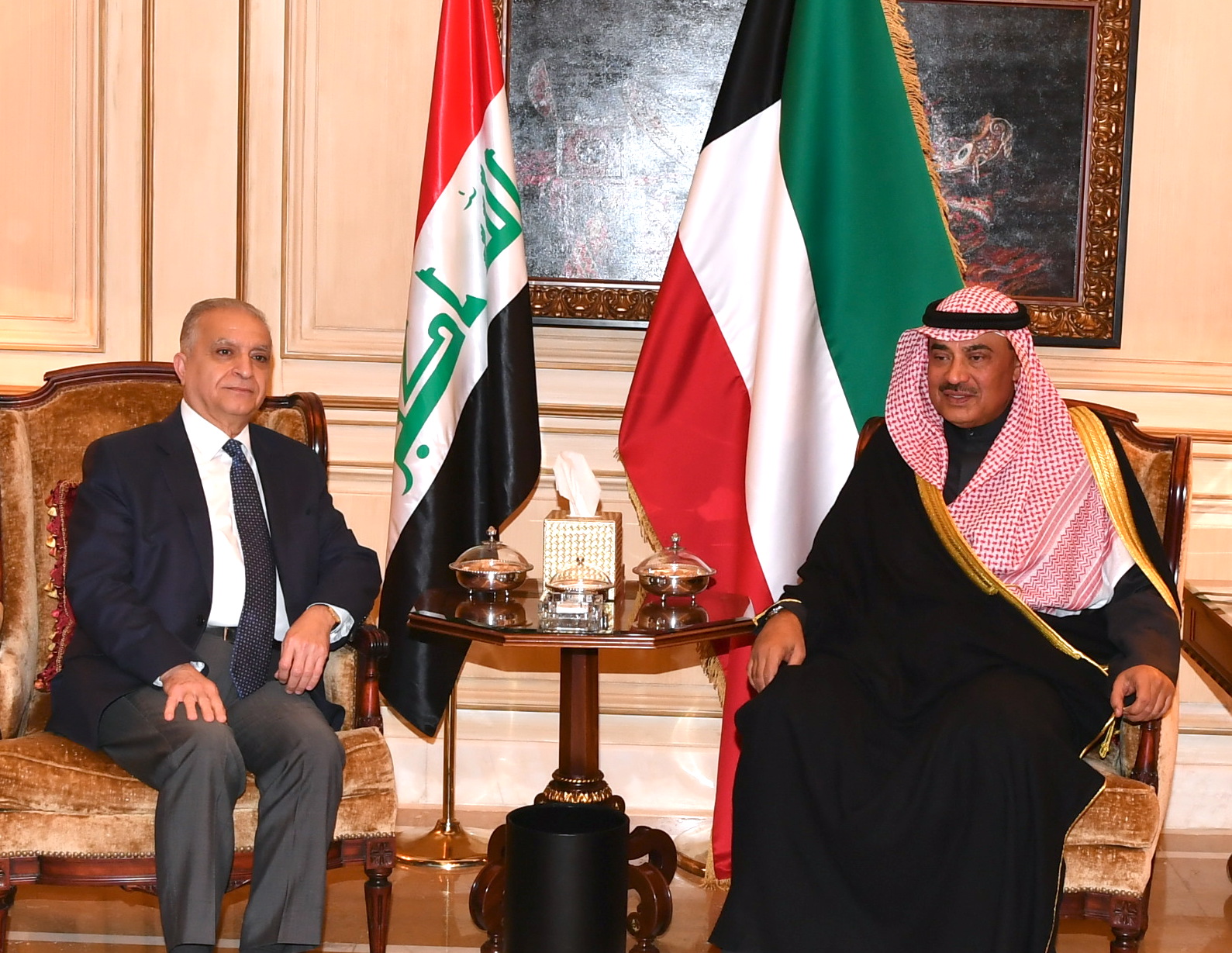 Representative of His Highness the Amir, Deputy Prime Minister and Foreign Minister Sheikh Sabah Al-Khaled meets Iraq's Foreign Minister Mohamed Ali Al-Hakim