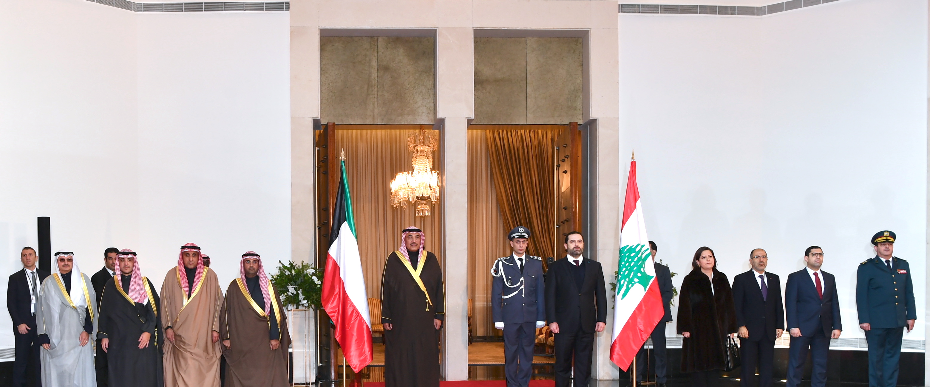 Representing His Highness the Amir, Deputy Prime Minister and Foreign Minister Sheikh Sabah Al-Khaled Al-Hamad Al-Sabah arrives in Beirut
