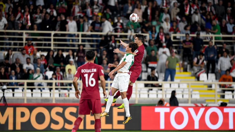 جانب من مباراة قطر والعراق