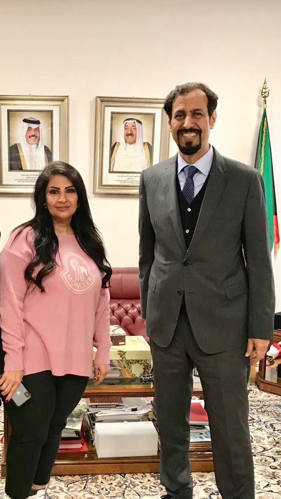 Kuwait Ambassador to Italy Sheikh Ali Khaled Al-Sabah meets Kuwaiti fashion designer Tahani Al-Otaibi