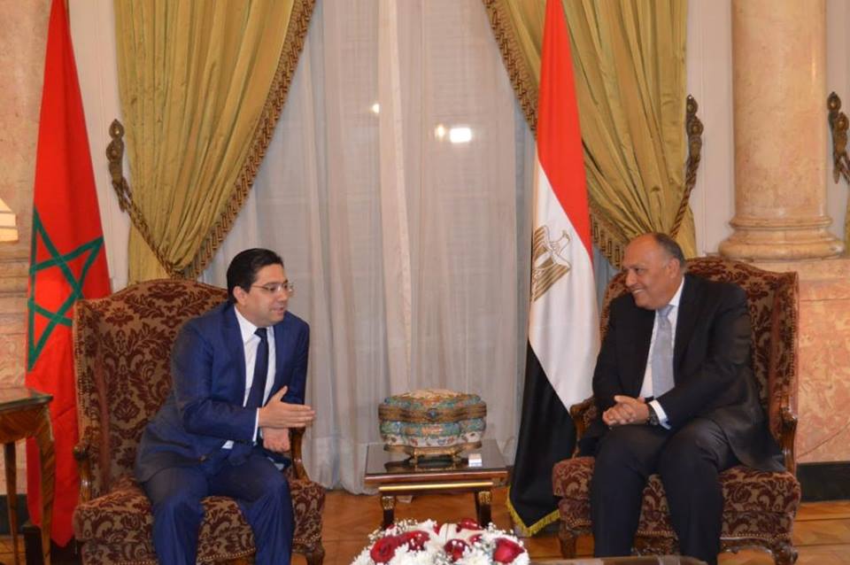 Arab League Secretary-General Ahmad Abul Gheit with Moroccan Foreign Minister Nasser Bourita