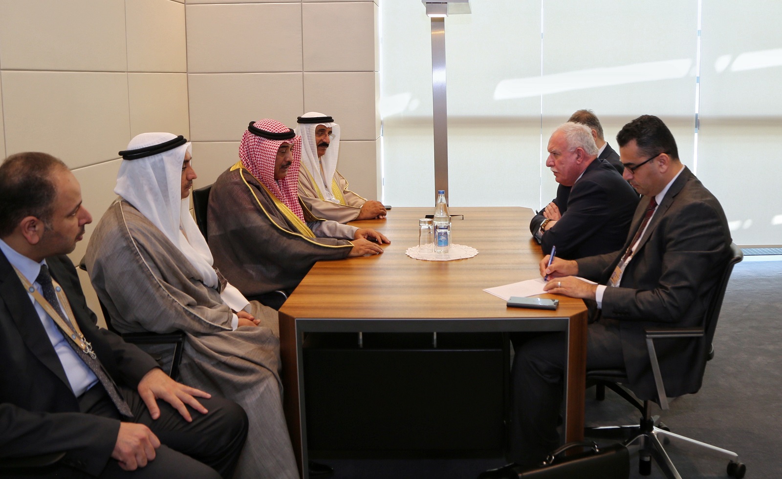 His Highness Amir's Rep., FM Sheikh Sabah Al-Khaled meets Palestinian FM