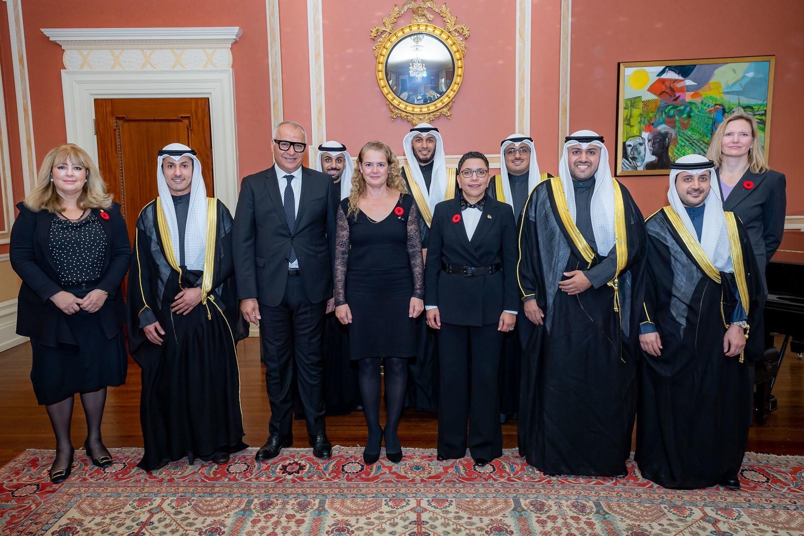 Governor-General of Canada with the staff of Kuwait's embassy