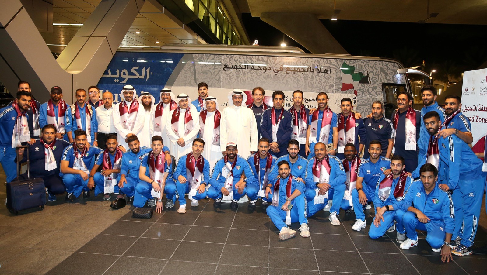Kuwait's national soccer team arrives in Doha 