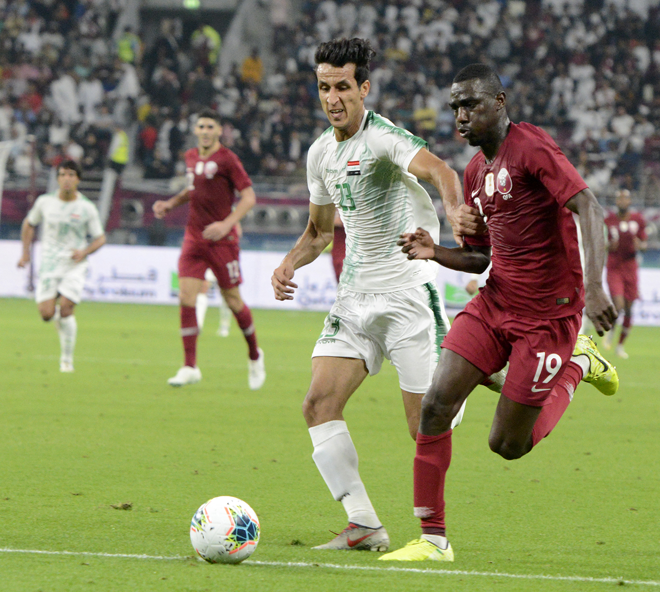 The football match between Iraq and Qatar