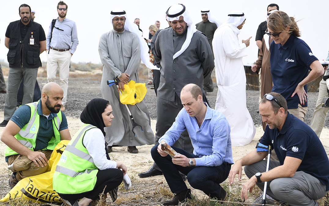 جانب من زيارة الامير ويليام إلى محمية الجهراء