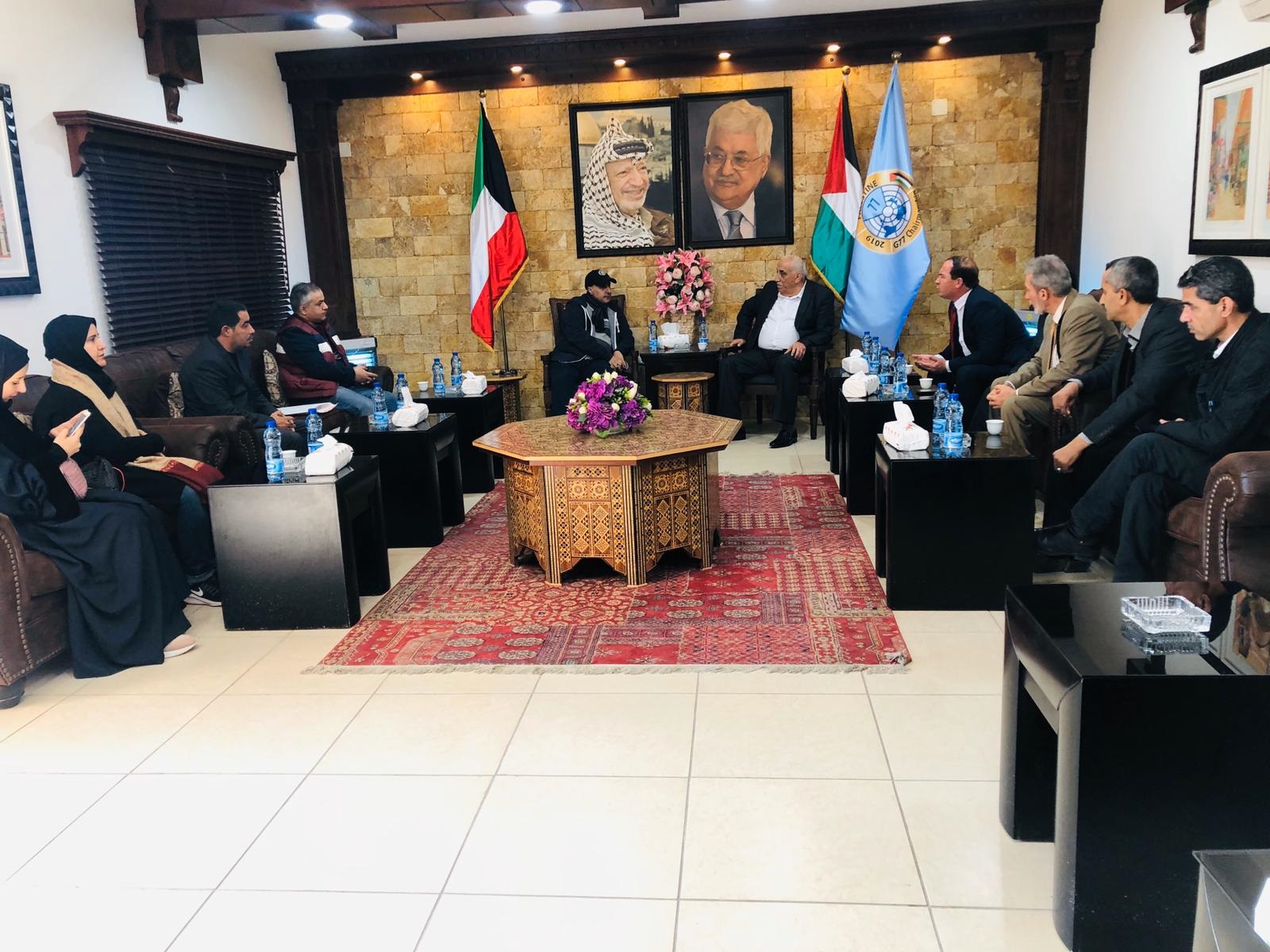 استقبال سفير الكويت لدى فلسطين والأردن