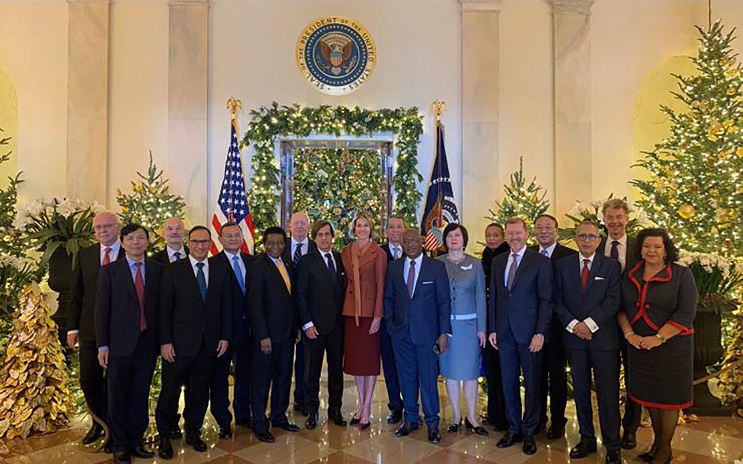 أعضاء مجلس الأمن خلال زيارة البيت الأبيض