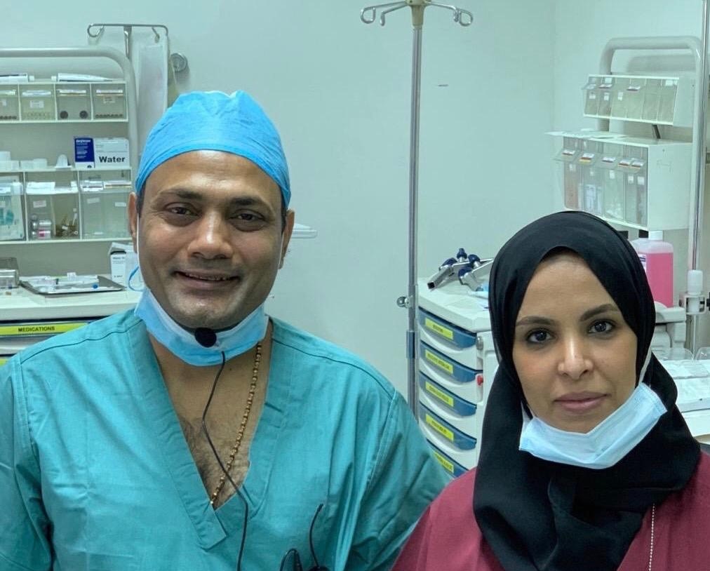 Head of gynaecology Abeer Al-Thaydi and the visiting consultant surgeon from India