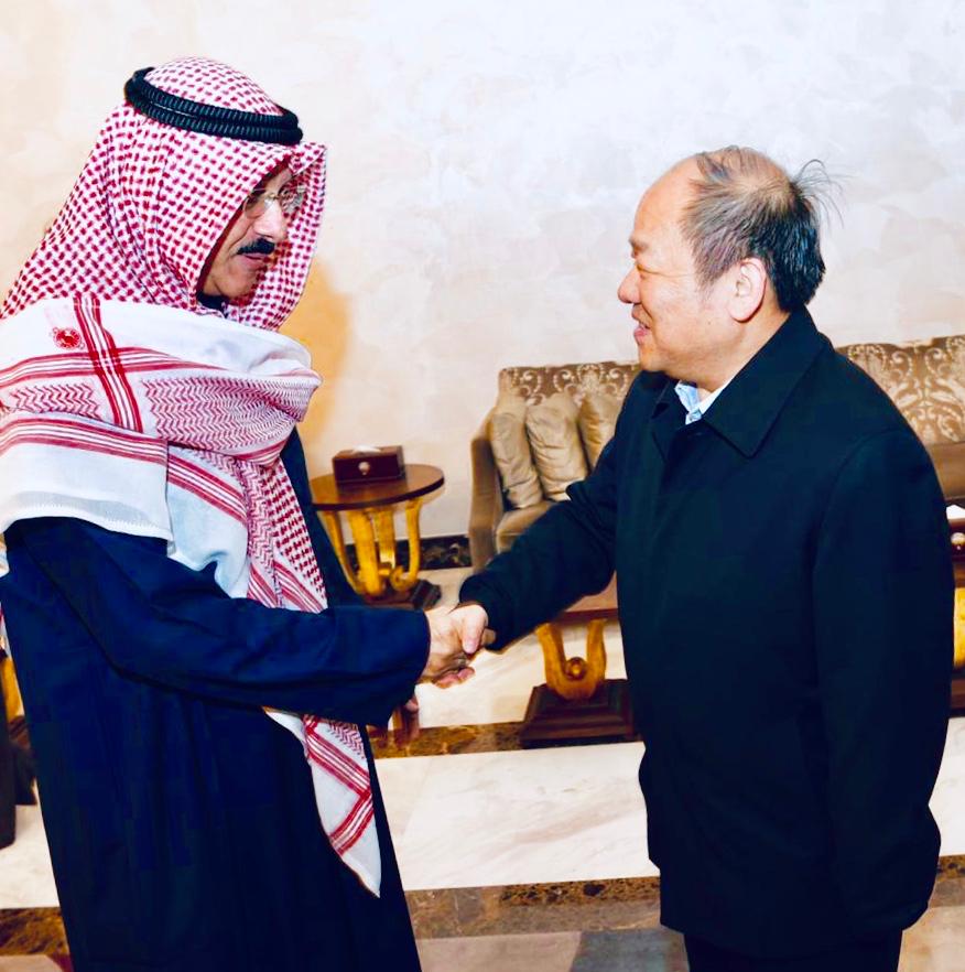 Vice Chairman of the National Development and Reform Commission of the People's Republic of China Ning Jizhe with Kuwaiti Ambassador to China Sameeh Hayat