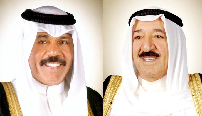 His Highness the Amir Sheikh Sabah Al-Ahmad Al-Jaber Al-Sabah and His Highness the Crown Prince Sheikh Nawaf Al-Ahmad Al-Jaber Al-Sabah