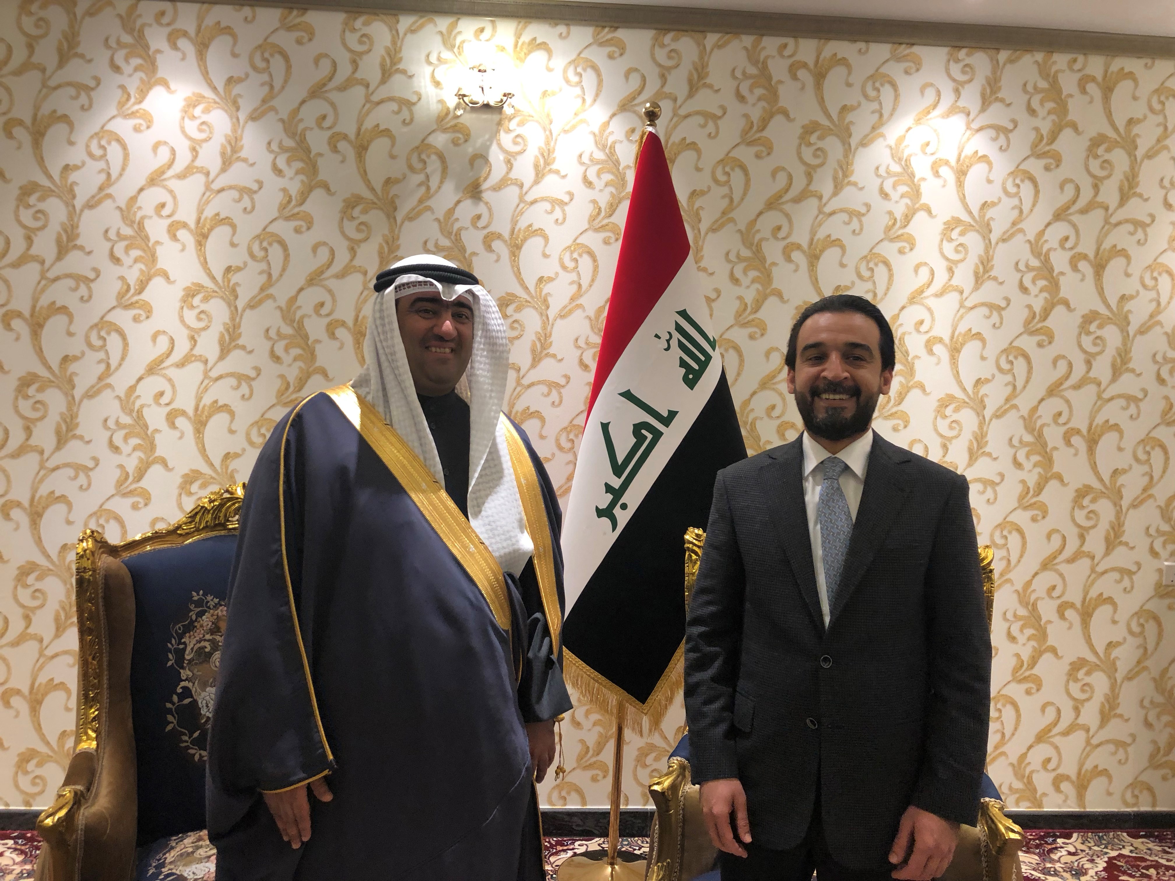 رئيس مجلس النواب العراقي محمد الحلبوسي يلتقي وزير التجارة والصناعة الكويتي خالد الروضان
