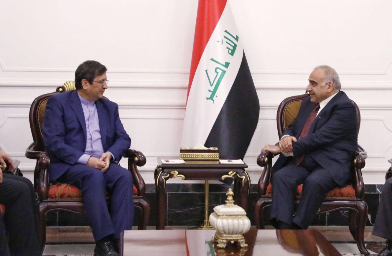 لقاء رئيس الوزراء العراقي عادل عبدالمهدي  بمحافظ البنك المركزي  الايراني  عبدالناصر همتي