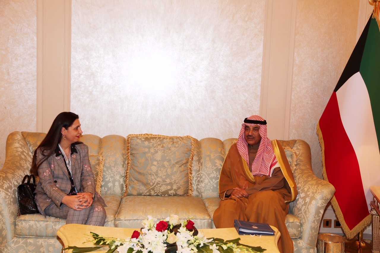 Deputy Prime Minister and Foreign Minister Sheikh Sabah Khaled Al-Hamad Al-Sabah meets UN Economic and Social Commission for Western Asia (ESCWA) Executive Secretary Dr. Rola Dashti