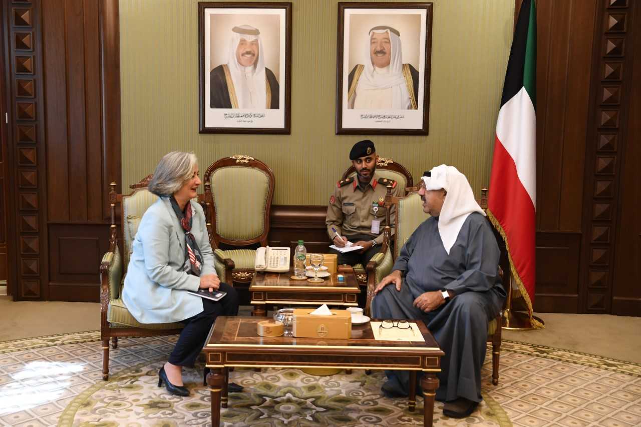 Kuwait's First Deputy Prime Minister and Defense Minister Sheikh Nasser Sabah Al-Ahmad Al-Sabah held talks with France's Ambassador to the Gulf state Marie Masdupuy