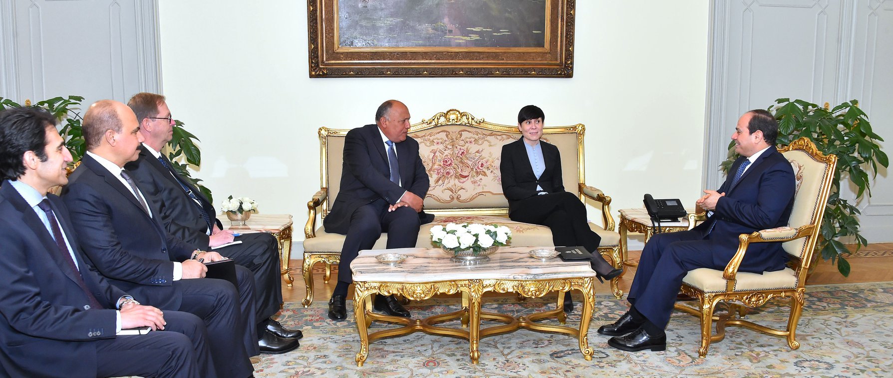 الرئيس المصري عبدالفتاح السيسي يلتقي مع وزيرة خارجية النرويج أينه سواريدي