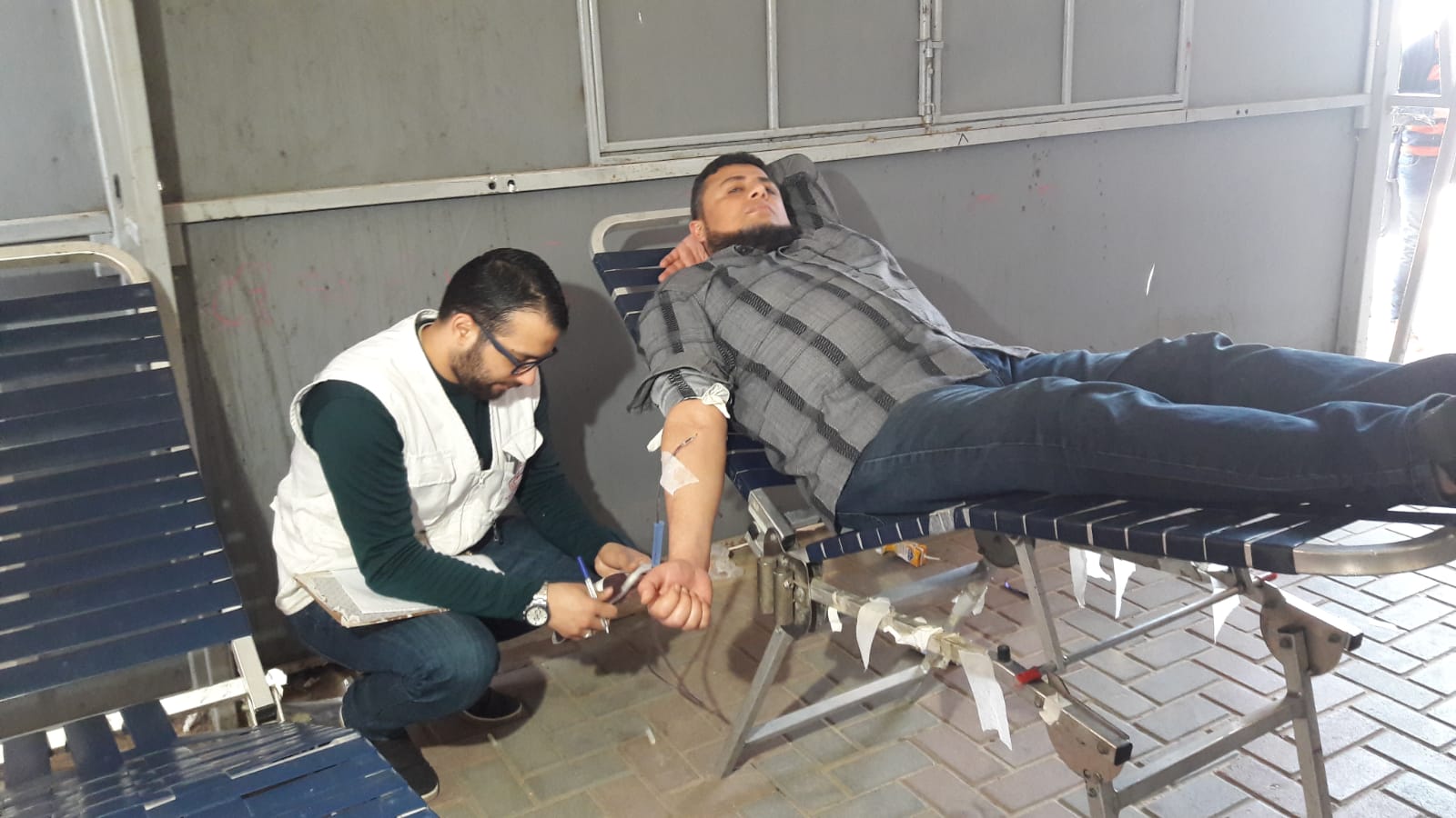 Campagne de don de sang à Gaza, à l'occasion de la Journée du blessé palestinien