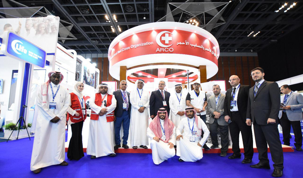 The secretary general of the Arab Red Crescent and Red Cross Organization (ARCO) Dr. Saleh Al-Shaibani at the sidelines of a global humanitarian relief expo