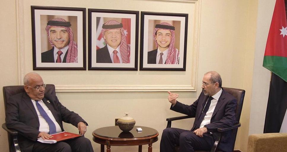 وزير الخارجية الاردني ايمن الصفدي يلتقي امين سر اللجنة التنفيذية لمنظمة التحرير الفلسطينية صائب عريقات