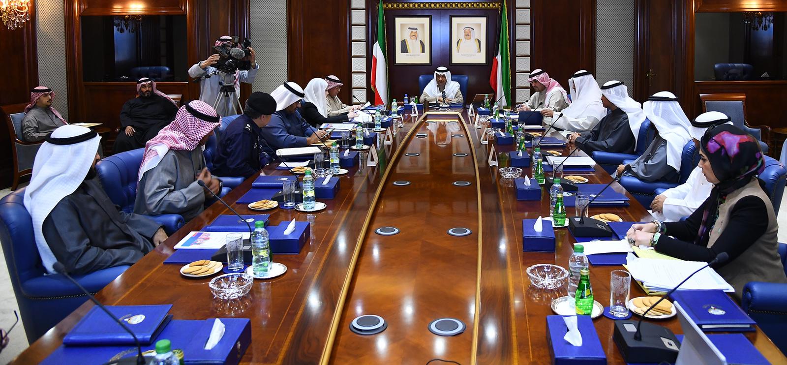 His Highness the Prime Minister Sheikh Jaber Al-Mubarak Al-Hamad Al-Sabah presiding over cabinet meeting