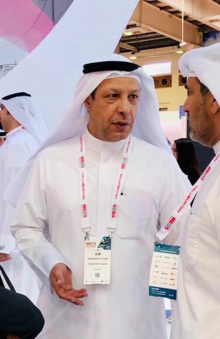 نائب الرئيس التنفيذي  لشؤون (غرب الكويت ) محمد الزعبي خلال المشاركة بمعرض الشرق الأوسط ال21 للنفط والغاز (ميوس 2019)