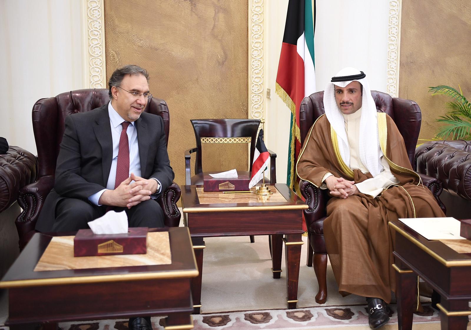 National Assembly Speaker Marzouq Ali Al-Ghanim received Iraqi Minister of Electricity Dr. Louay Al Khateeb