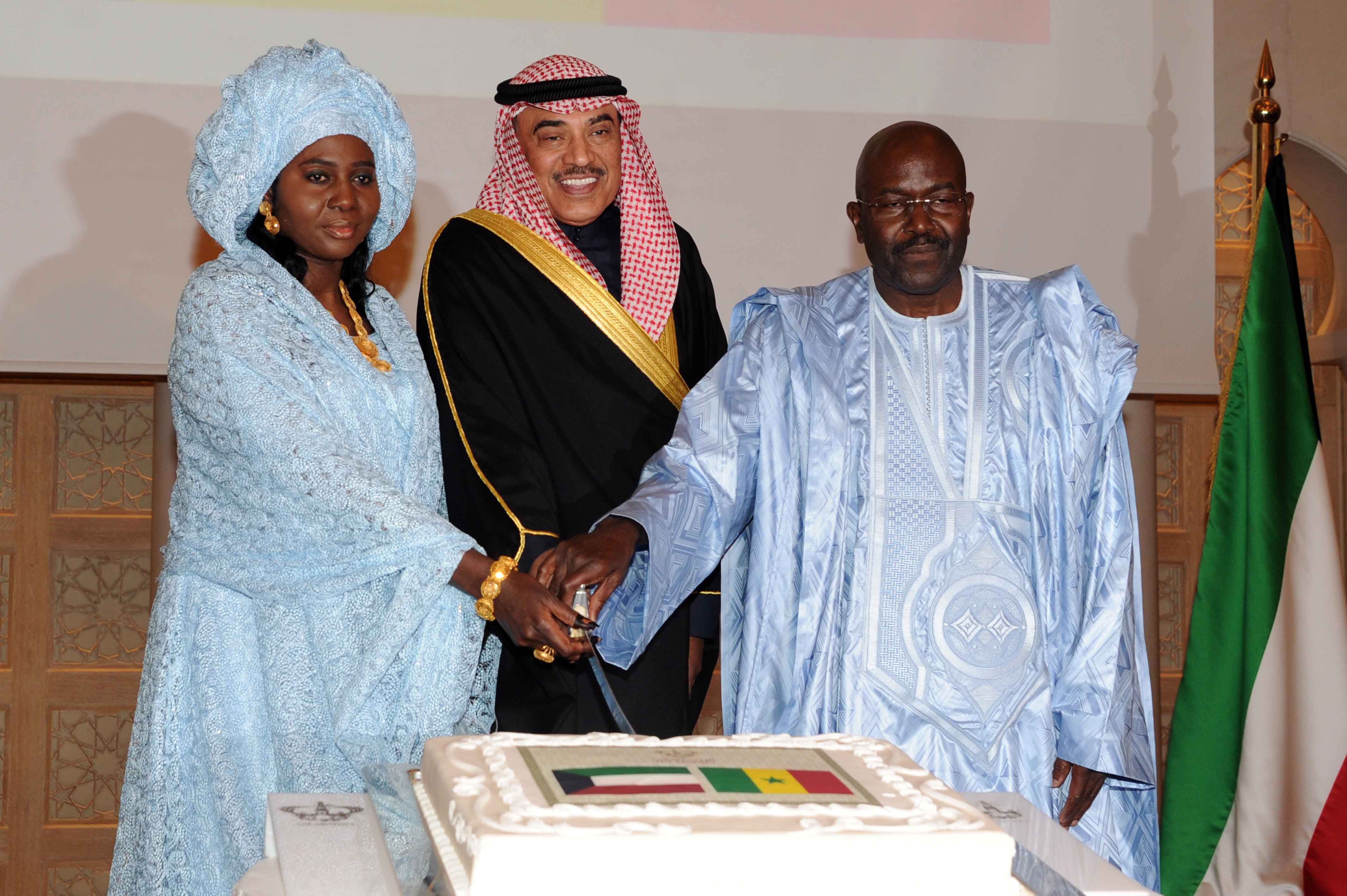 Deputy Prime Minister and Foreign Minister Sheikh Sabah Al-Khaled Al-Hamad Al-Sabah during a reception held by the Senegal Embassy