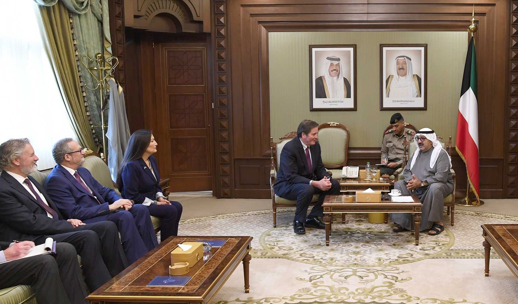 First Deputy Prime Minister and Minister of Defense Sheikh Nasser Sabah Al-Ahmad Al-Sabah receives a number of members of the US Congress