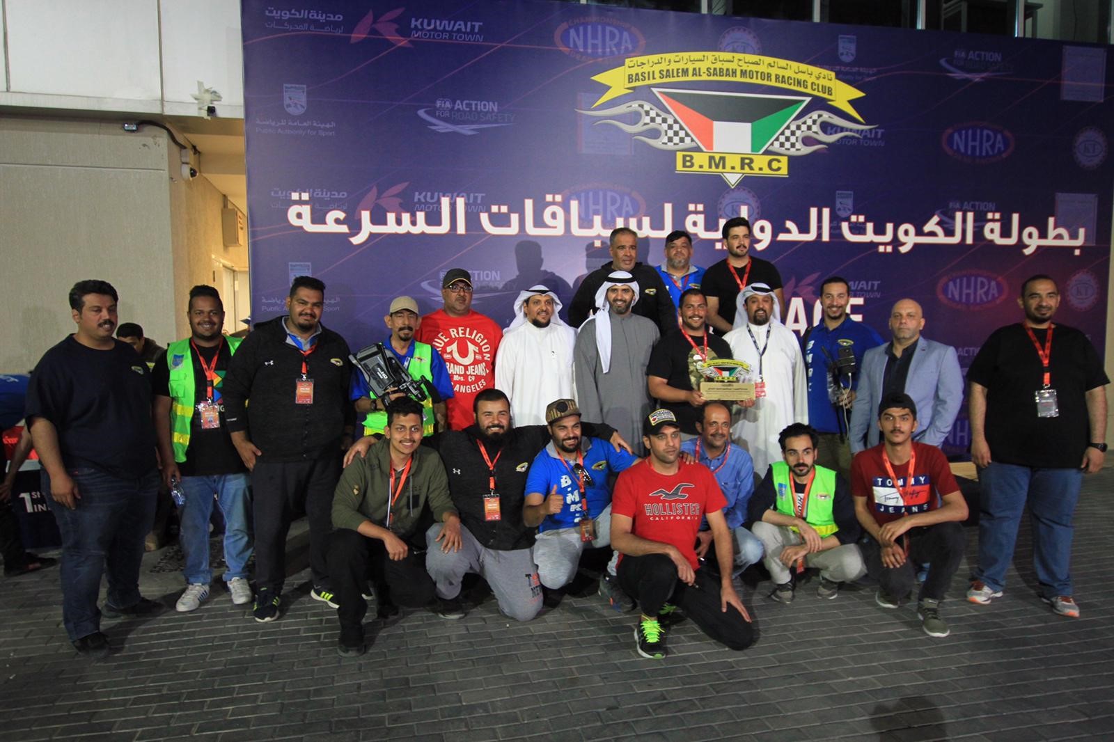 تتويج الفائزين ببطولة الكويت الدولية لسباقات السرعة (دراغ.ريس) التي ينظمها نادي باسل الصباح لرياضة السيارات والدراجات النارية