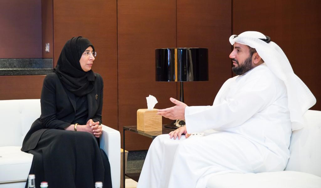 Minister of Health (MoH) Sheikh Basel Humoud Al-Sabah meets with Qatar's Minister of Public Health Dr. Hanan Al-Kuwari