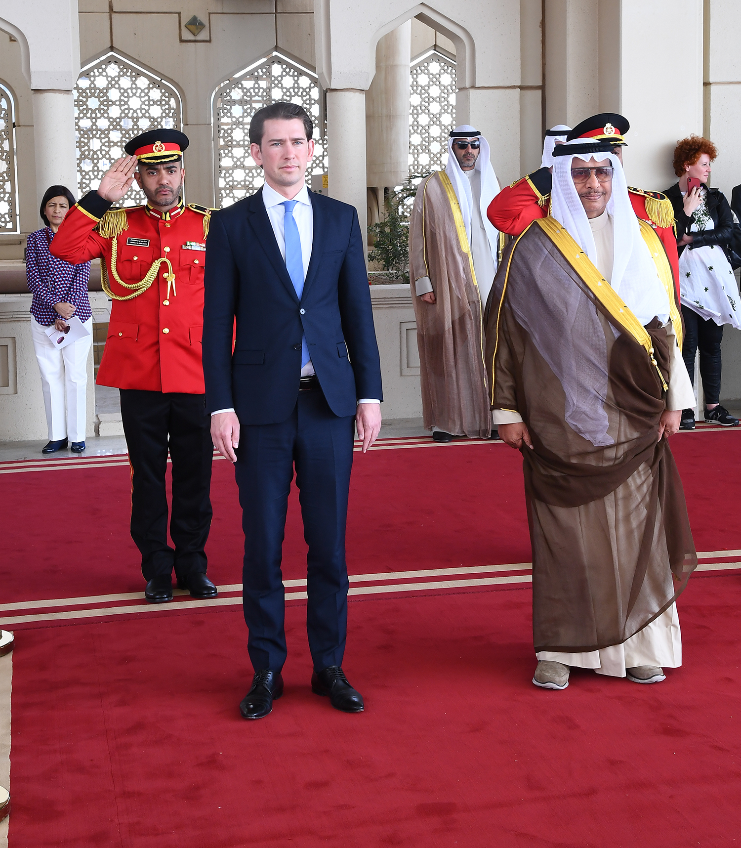 His Highness the Prime Minister Sheikh Jaber Al-Mubarak Al-Hamad Al-Sabah receives Chancellor of Austria Sebastian Kurz