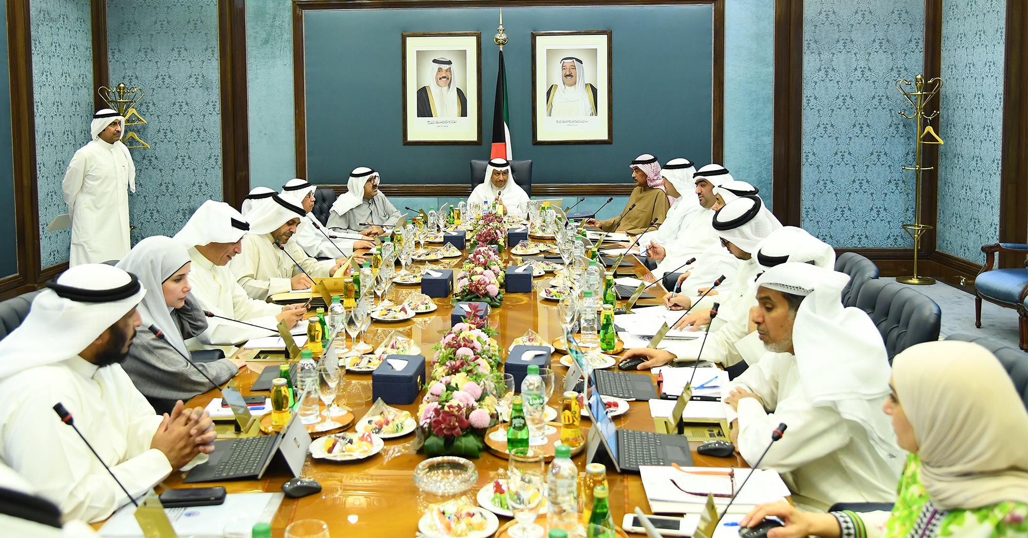 His Highness the Prime Minister Sheikh Jaber Mubarak Al-Hamad Al-Sabah presides the cabinet weekly meeting