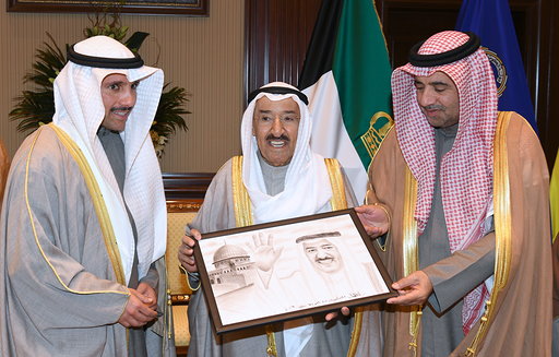 His Highness the Amir Sheikh Sabah Al-Ahmad Al-Jaber Al-Sabah received National Assembly Speaker Marzouq Ali Al-Ghanim and National Assembly delegation members