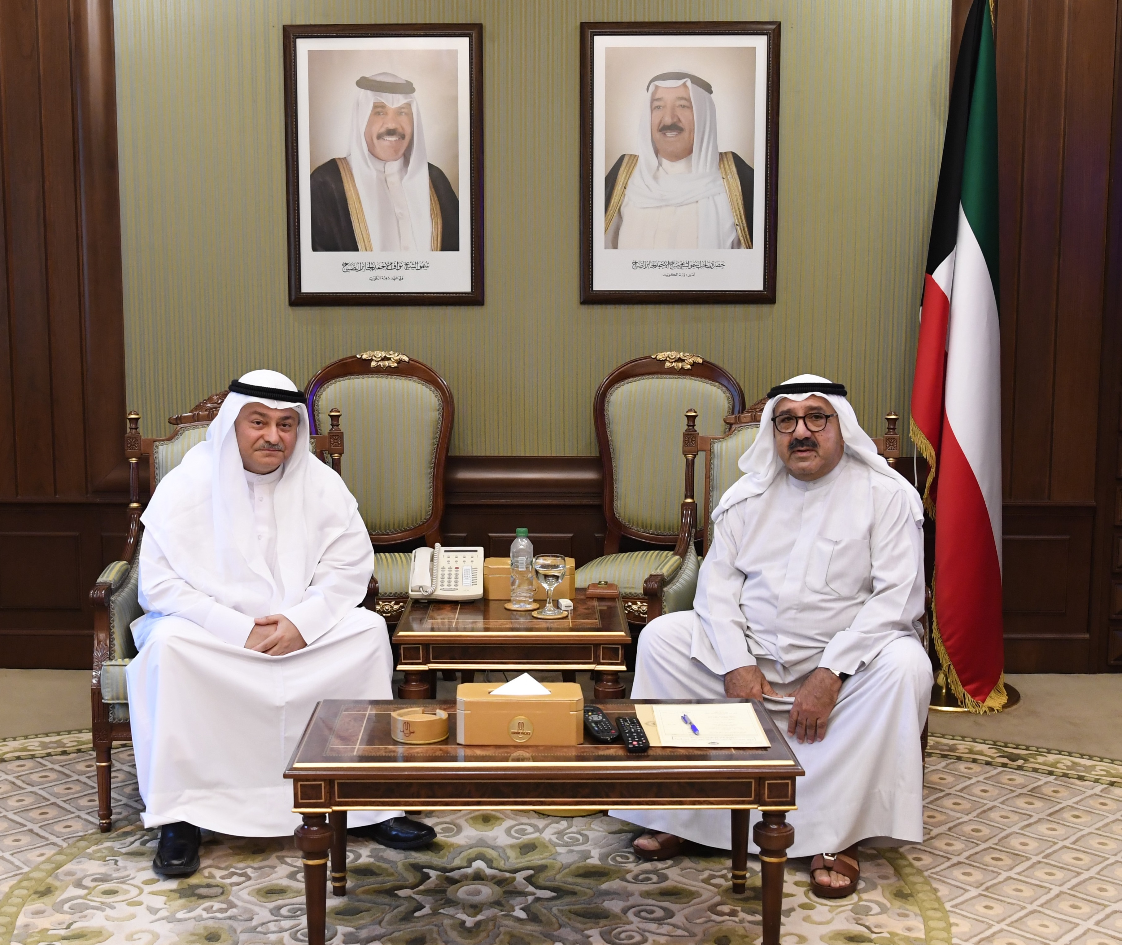 Sheikh Nasser Sabah Al-Ahmad Al-Sabah, the Acting Prime Minister and Minister of Defense received justice Husam Bahbahani